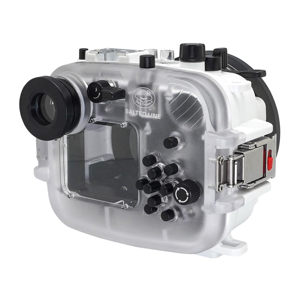 60M/195FT Waterproof housing for Sony RX1xx series Salted Line with Pistol grip & 6" Dry Dome Port(White) - A6XXX SALTED LINE